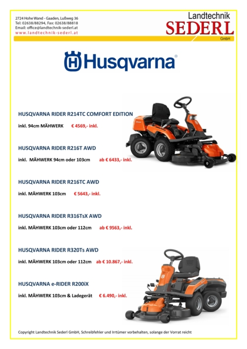 HUSQVARNA RIDER